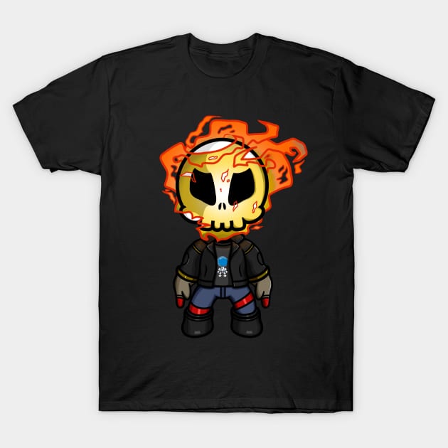 Flaming skully T-Shirt by Hoofster